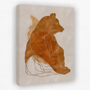 a painting of a brown bear sitting down