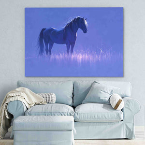 a painting of a horse in a field