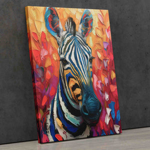 a painting of a zebra on a wall