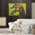 a painting of a horse on a wooden wall