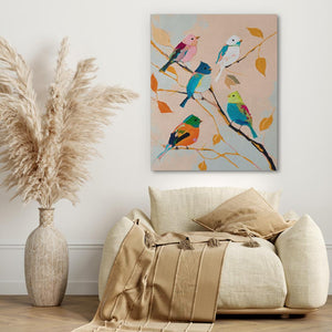 Birds in Wonderland: Colorful Bird Canvas Art - Luxury Wall Art 