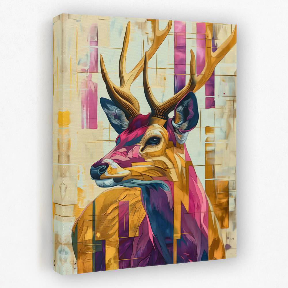 Deer of Light: Vibrant Geometric Wildlife Art - Luxury Wall Art 