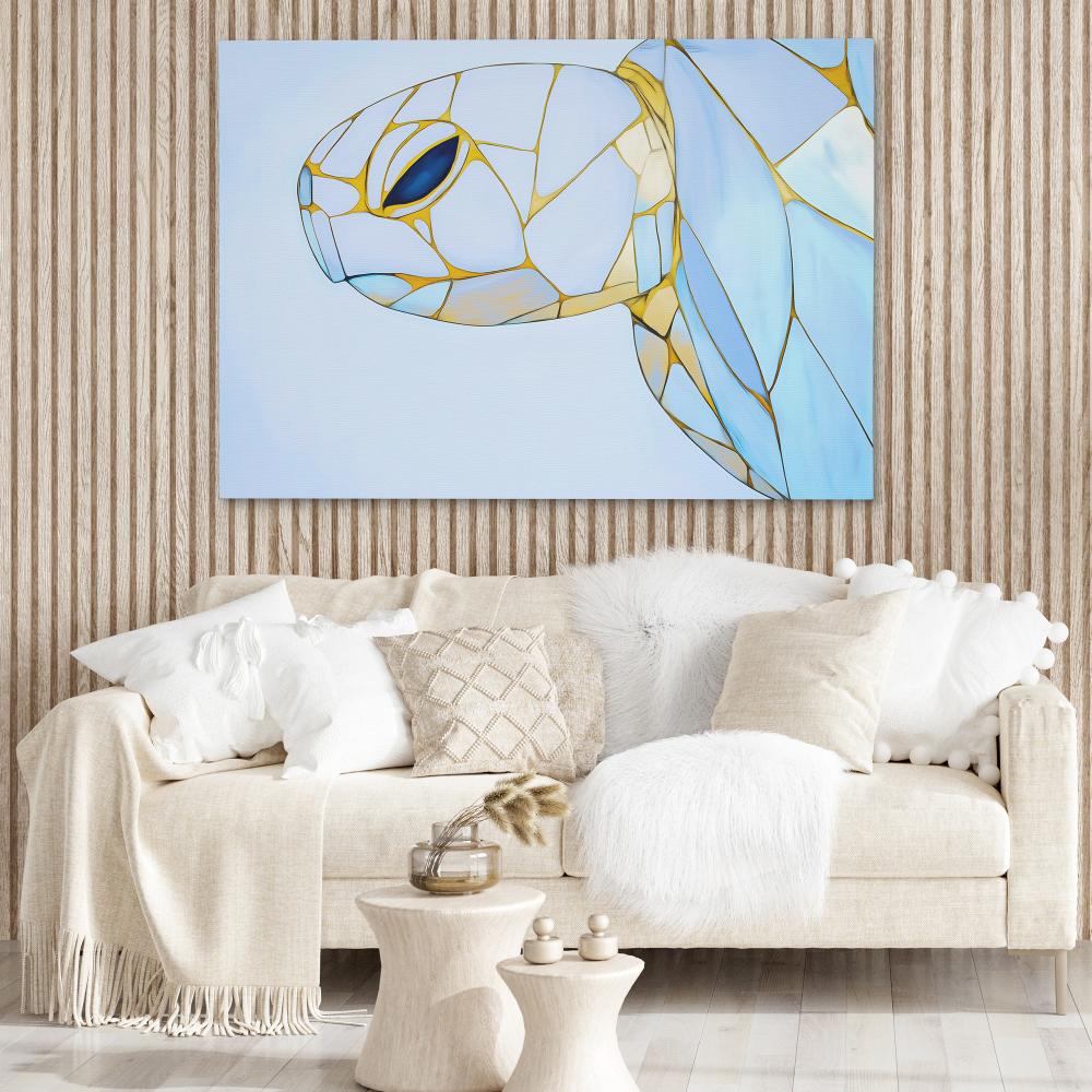 Albino Turtle Swimming