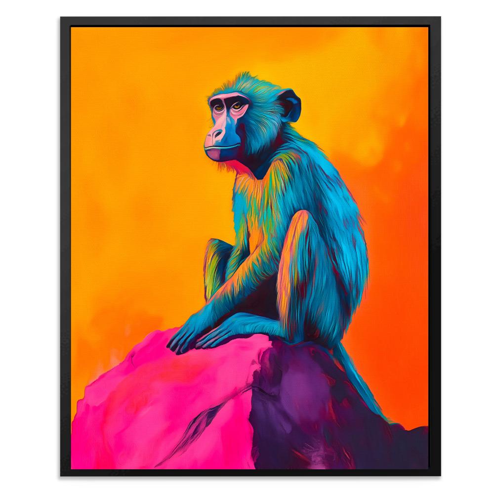 Baboon in Electric Hues