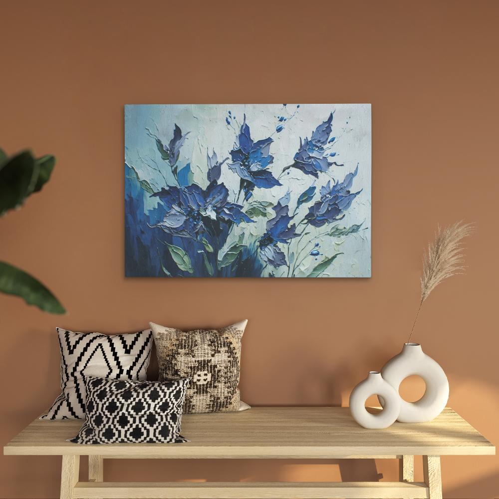 Blue Abstract Flowers