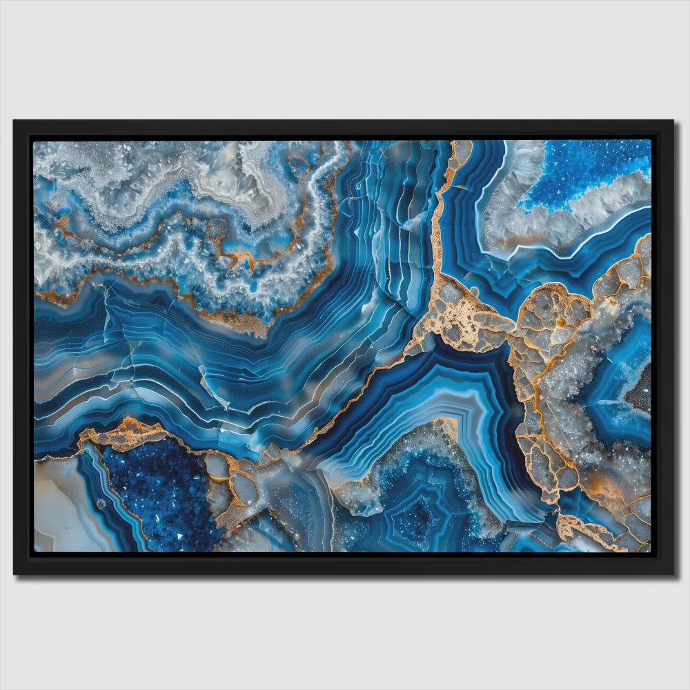 Blue Crystals with Gold