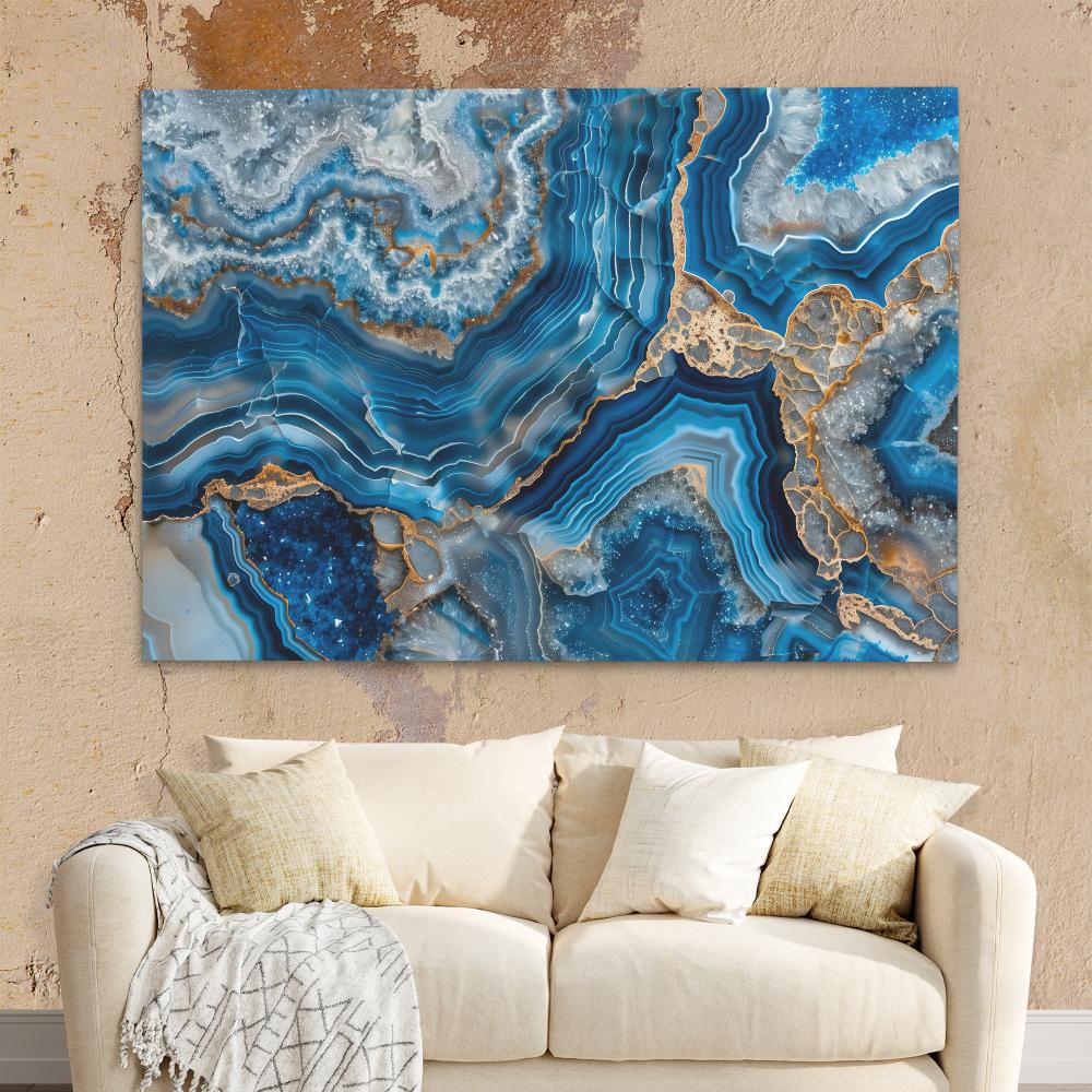 Blue Crystals with Gold