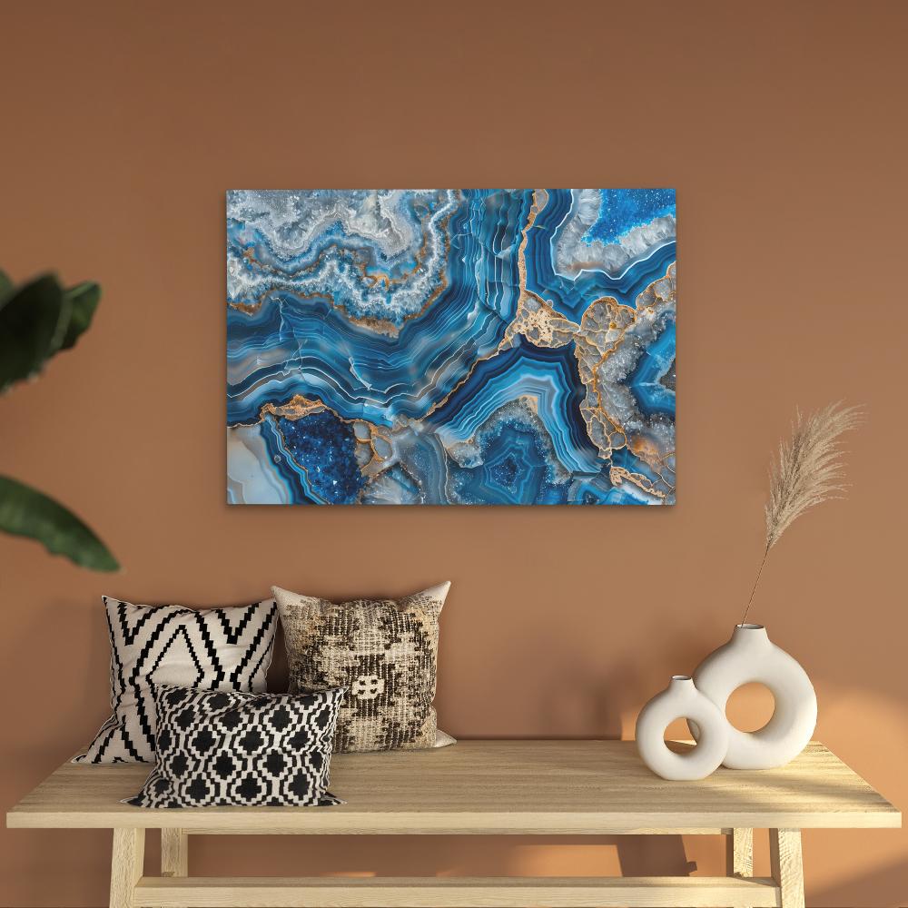 Blue Crystals with Gold