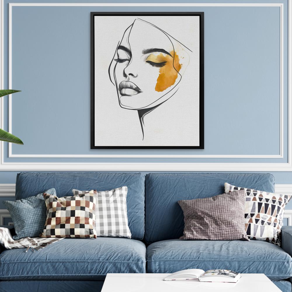 Feminine Face Line Art