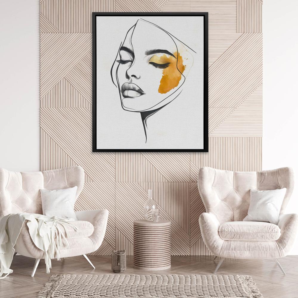 Feminine Face Line Art