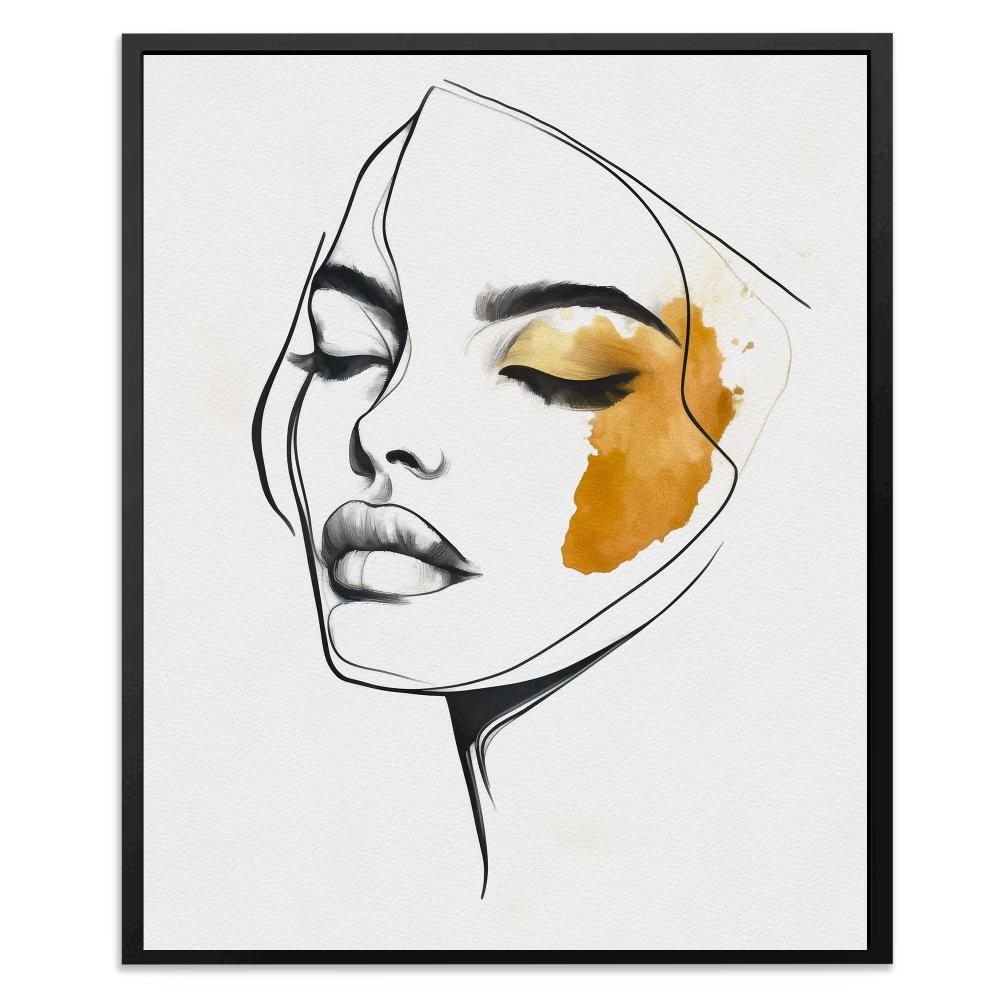 Feminine Face Line Art