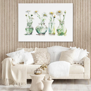 Glass Vases Daisies