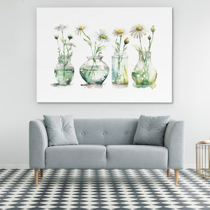 Glass Vases Daisies