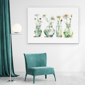 Glass Vases Daisies