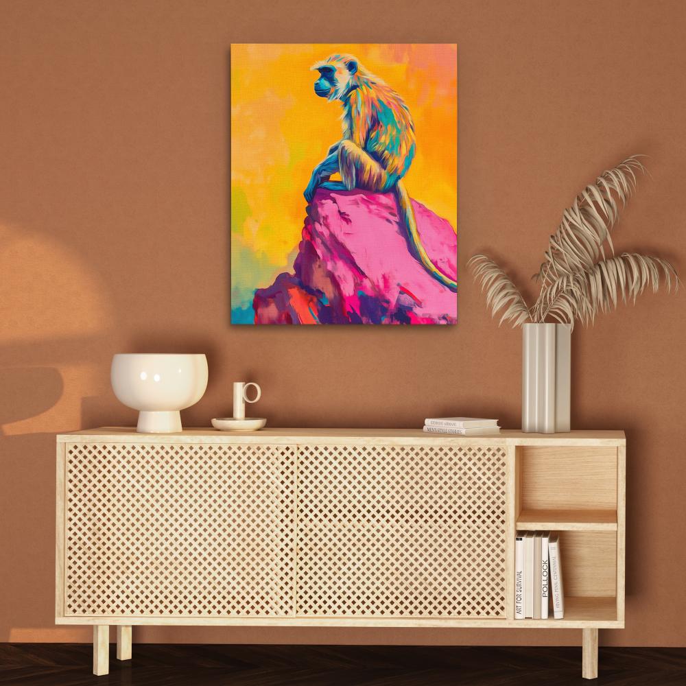 Monkey Sitting on the Cliff