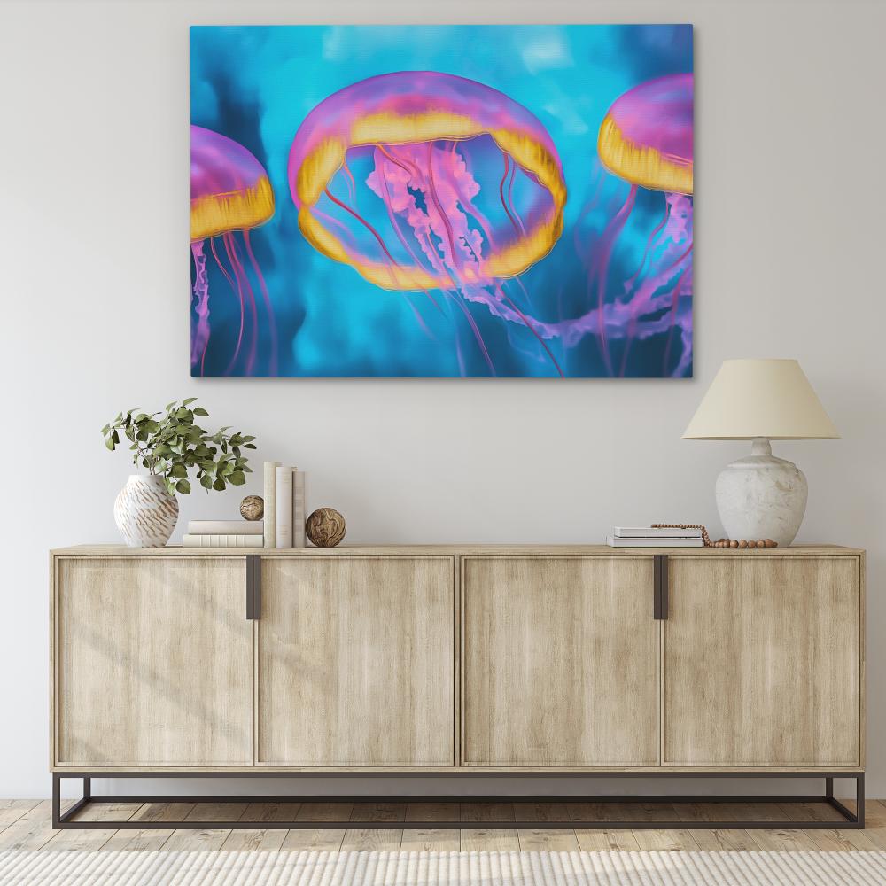 Pink and Blue Jellyfish