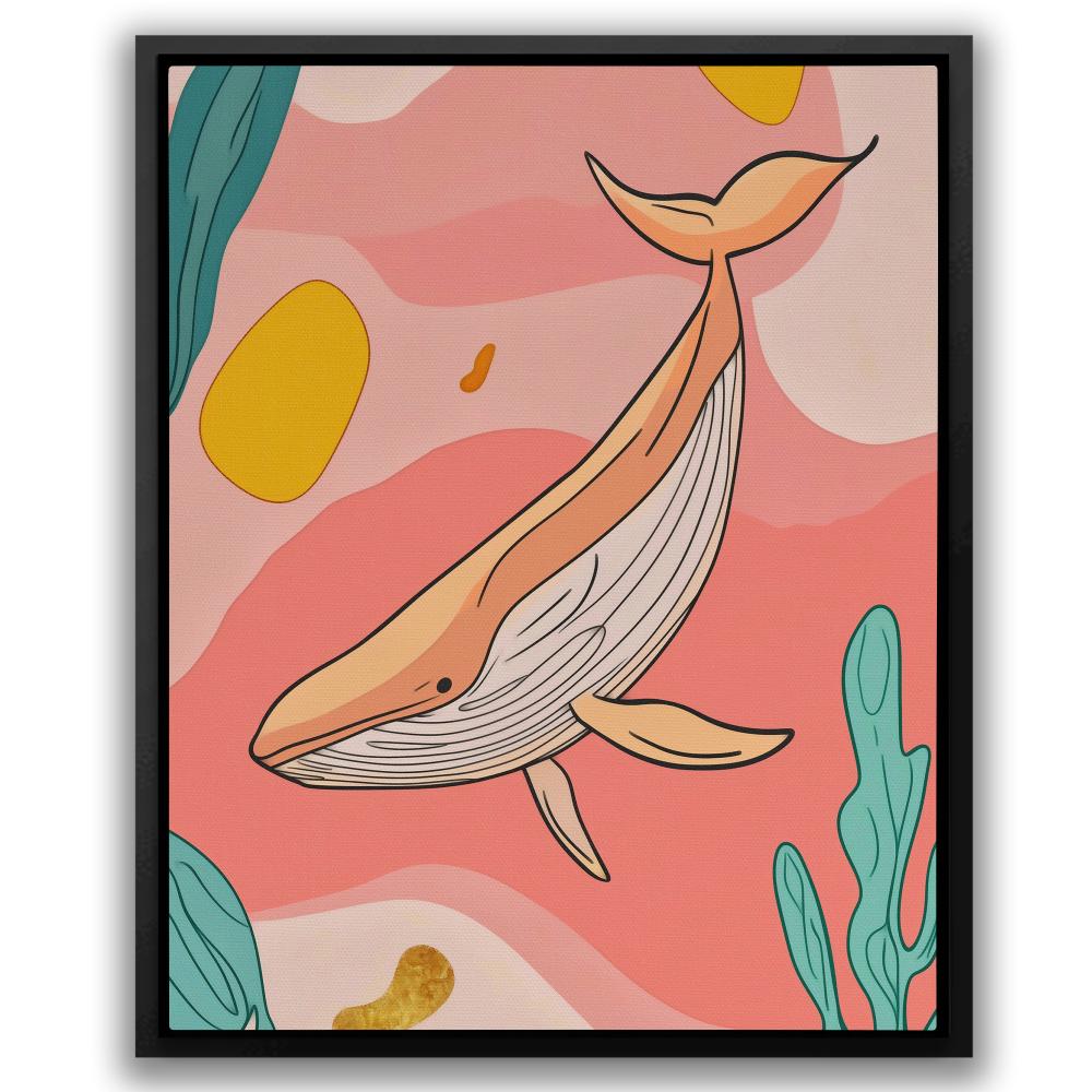 Whale in Pink Sea