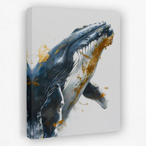 a painting of a humpback whale on a white background