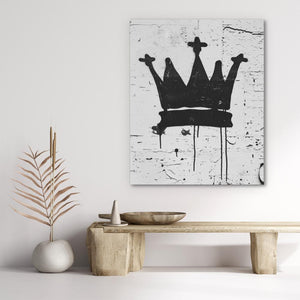 Black Crown: Bold Graffiti-Inspired Art for Urban Spaces - Luxury Wall Art 