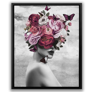 Rose Mind: Butterfly and Rose Abstract Wall Art - Luxury Wall Art 