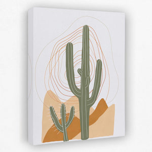 a cactus in the desert with a white background