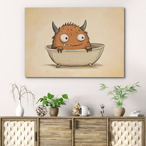 a painting of a monster in a bathtub