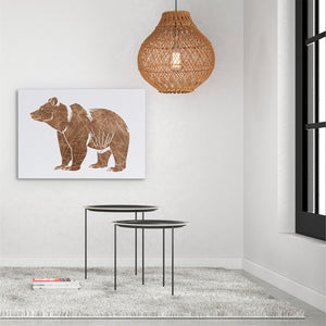 a picture of a bear and a bear cub on a wall