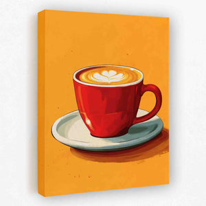 Energizing Espresso in Red Cup Artwork - Luxury Wall Art 