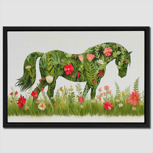 a picture of a horse made out of flowers