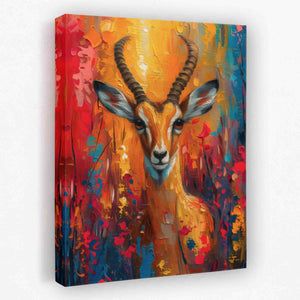 a painting of a gazelle on a canvas
