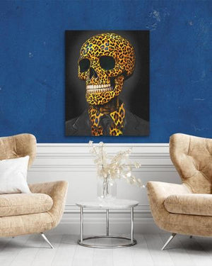 Untamed Mogul Leopard Print Skull Artwork - Luxury Wall Art 