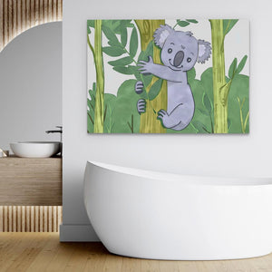 a painting of a koala bear on a tree