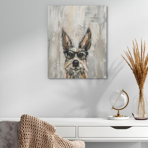 Dog With Glasses: Quirky Pet Portrait Art Print - Luxury Wall Art 