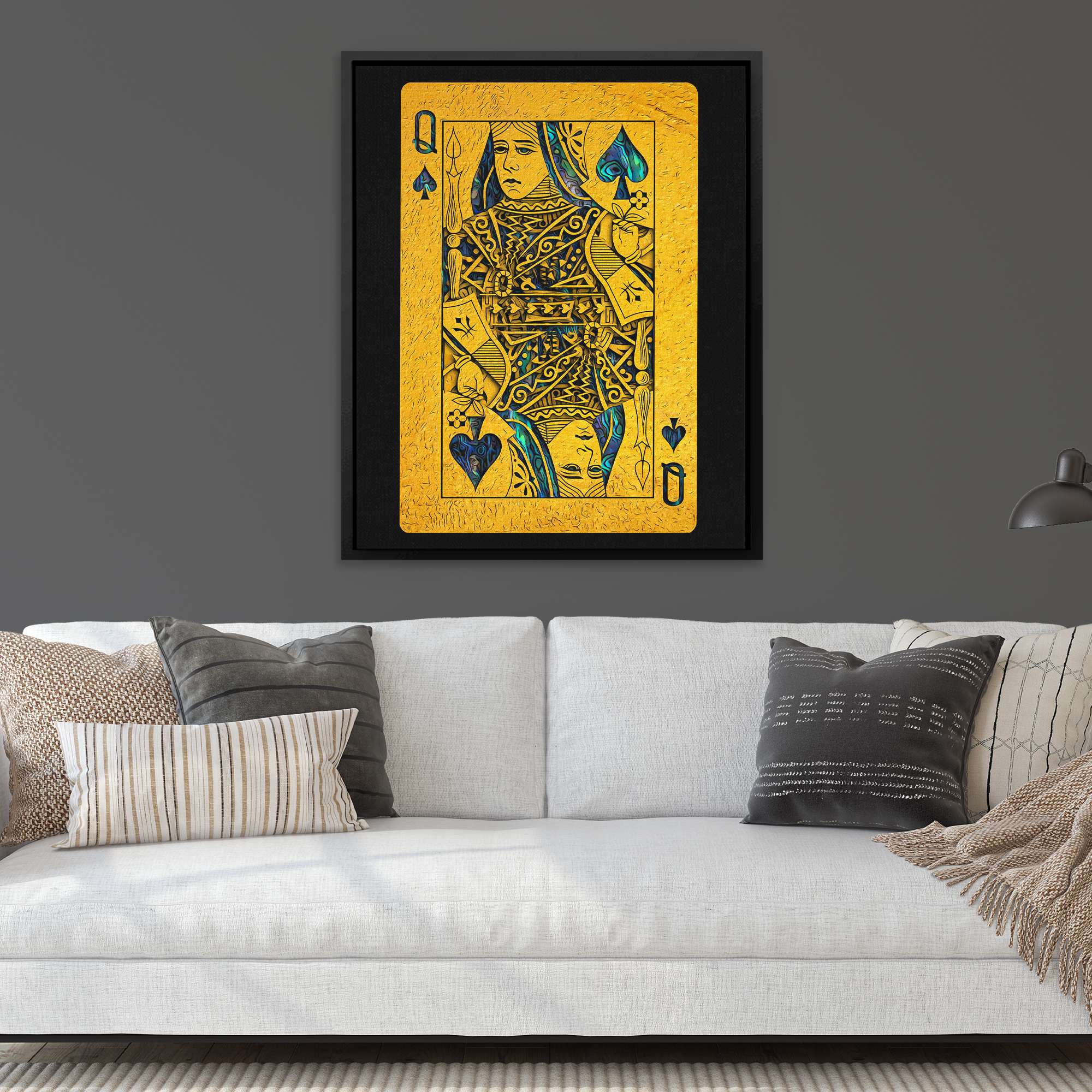 Abalone Queen of Spades - Luxury Wall Art