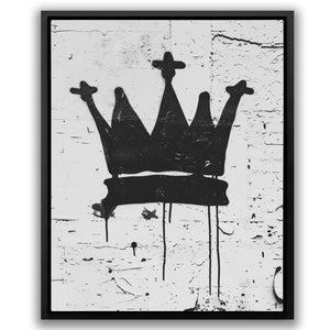 Black Crown: Bold Graffiti-Inspired Art for Urban Spaces - Luxury Wall Art 