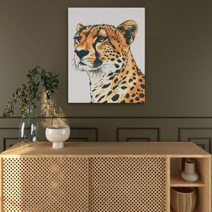 a painting of a cheetah on a wall