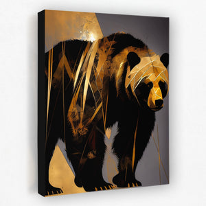 Abstract Black Gold Bear - Luxury Wall Art