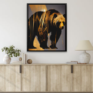 Abstract Black Gold Bear - Luxury Wall Art