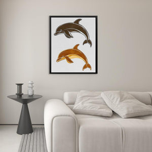 Abstract Dolphin Duo - Luxury Wall Art