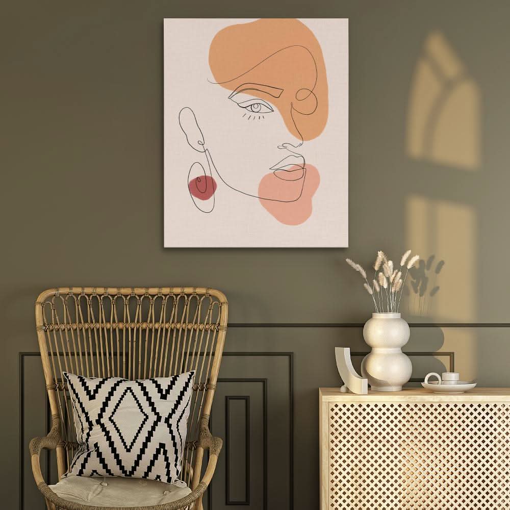 Abstract Female Face - Bohemian Canvas Wall Art