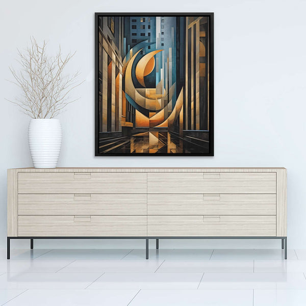 Abstract Financial District in a room
