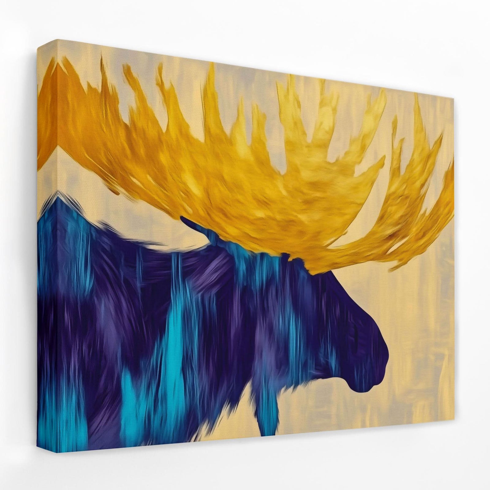 Abstract Moose - Animals Canvas Wall Art