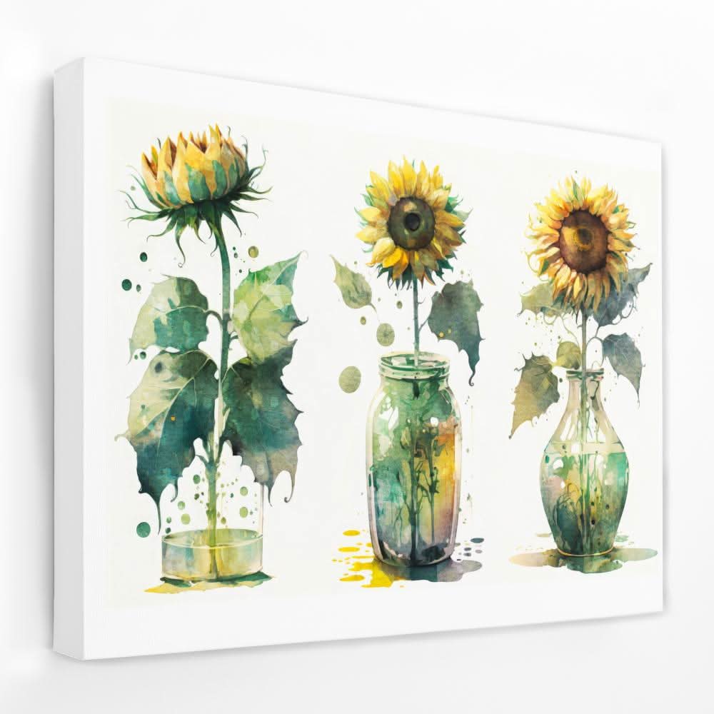 Abstract Sunflowers - Botanical Canvas Wall Art