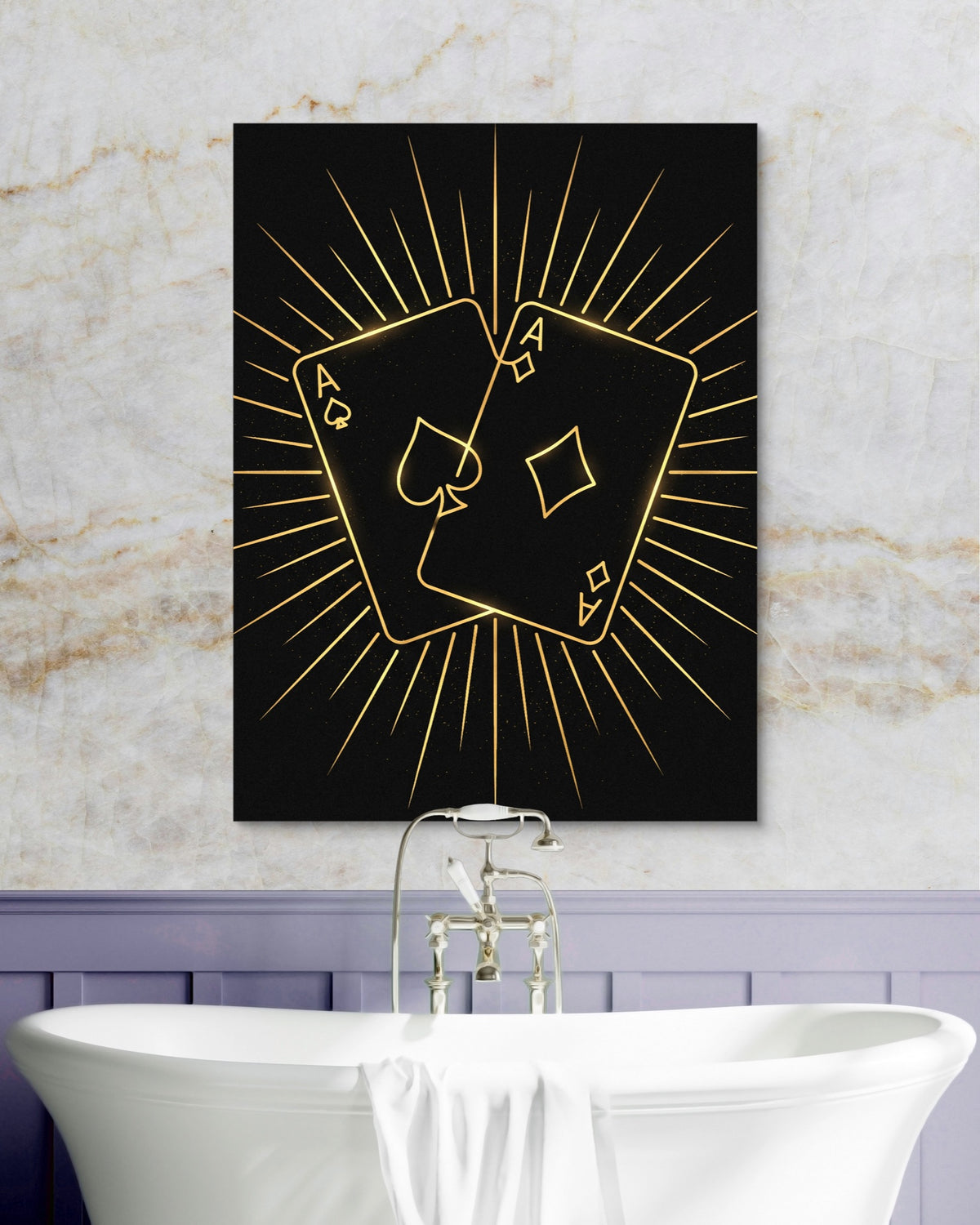 Aces Golden Radiance — aces golden radiance psd marble purple bath 1port flush print