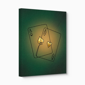 Aces Golden Suits — aces golden suits angled flush print