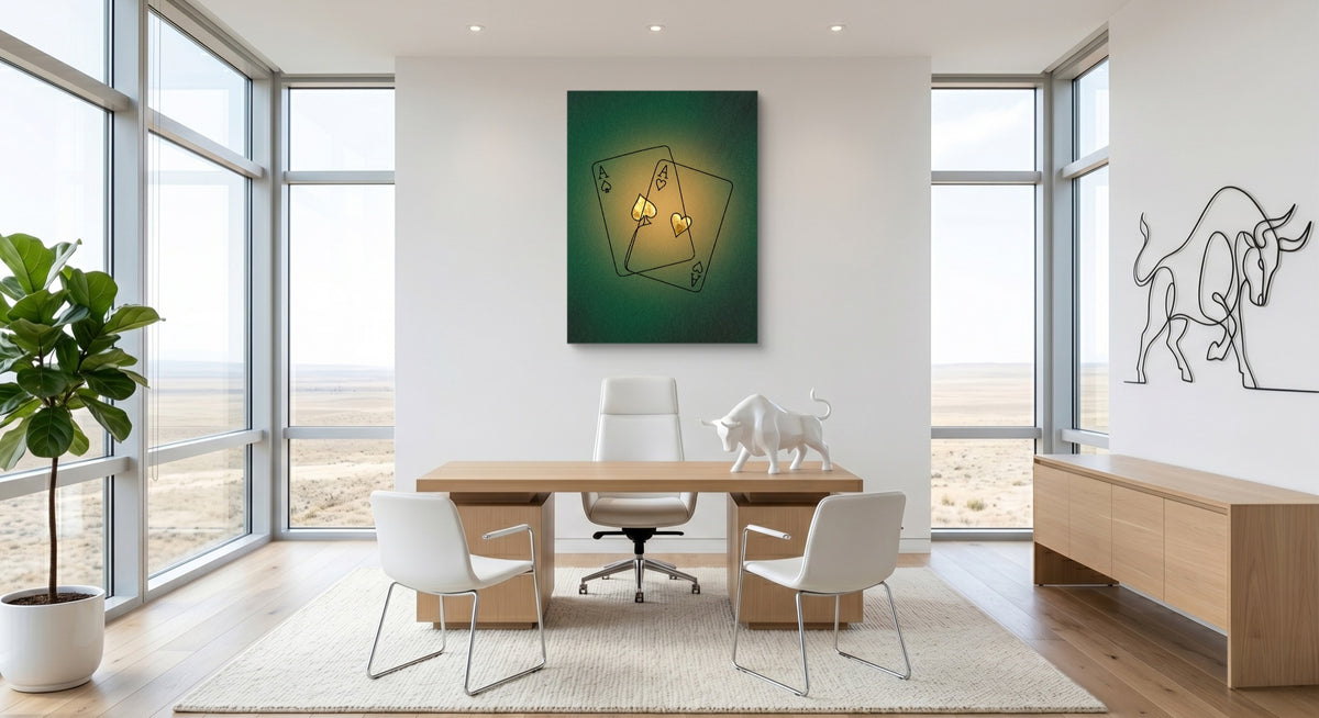Aces Golden Suits — aces golden suits office space with furniture 1port flush print