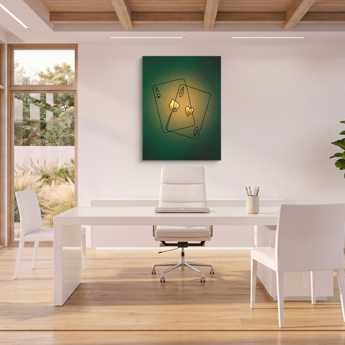 Aces Golden Suits — aces golden suits sq beach house office 1port flush print