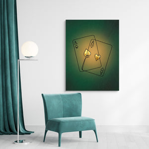 Aces Golden Suits — aces golden suits sq green light 1port flush print