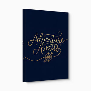 Adventure Awaits Line — adventure awaits line angled flush print