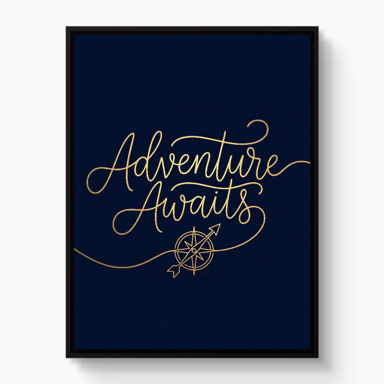 Adventure Awaits Line — adventure awaits line white studio framed black